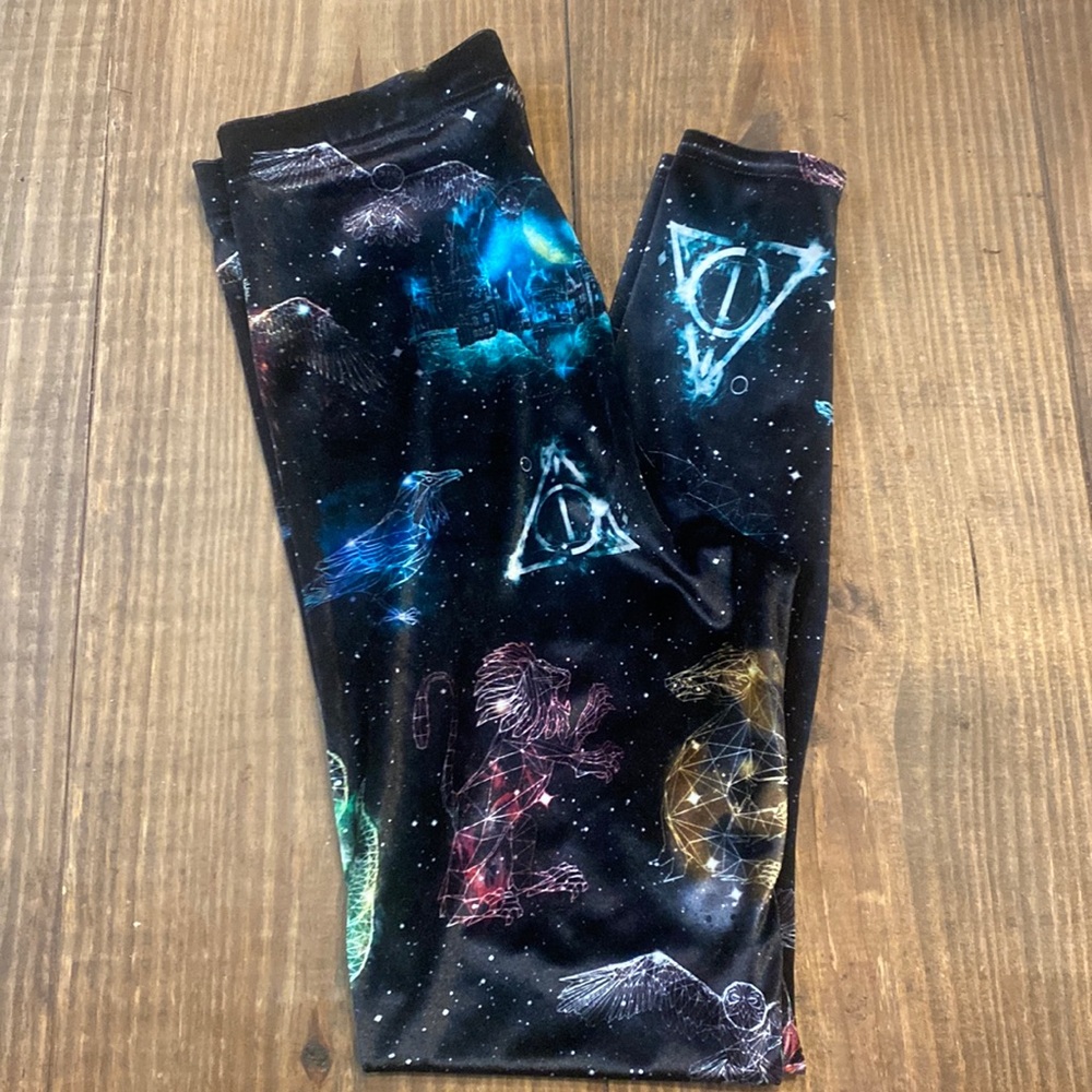 BlackMilk Clothing Magic Stars Velvet Leggings- Harry Potter